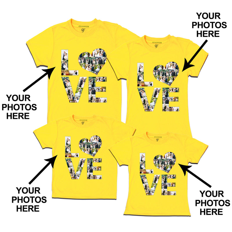 Photo Design with Love Customized Family T-shirts in Yellow Color available @ gfashion.jpg