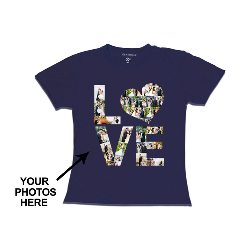 Photo Design with Love Customized Girl T-shirt in Navy Color available @ gfashion.jpg