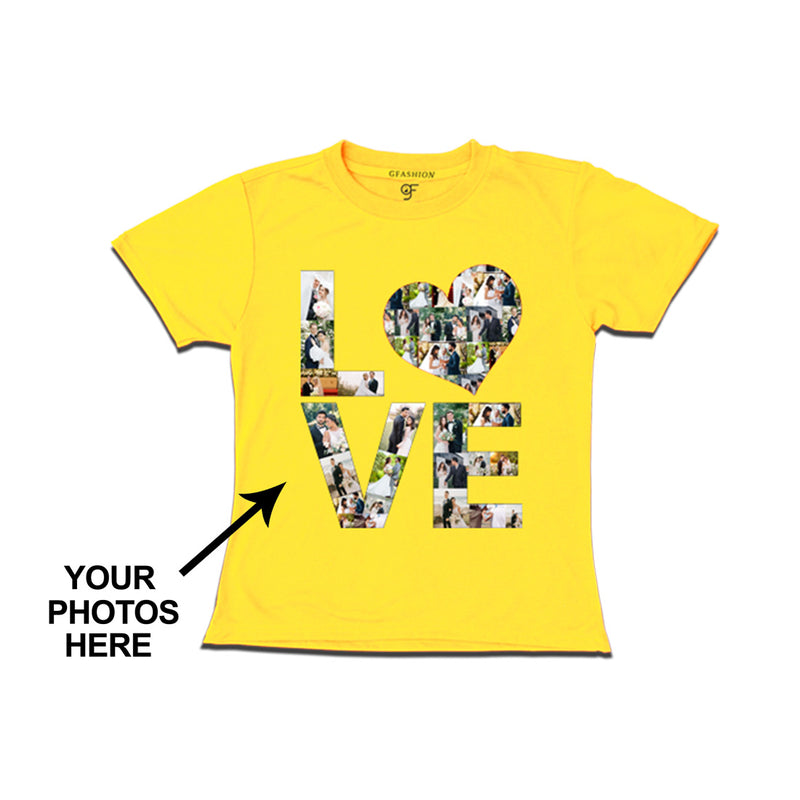 Photo Design with Love Customized Girl T-shirt in Yellow Color available @ gfashion.jpg