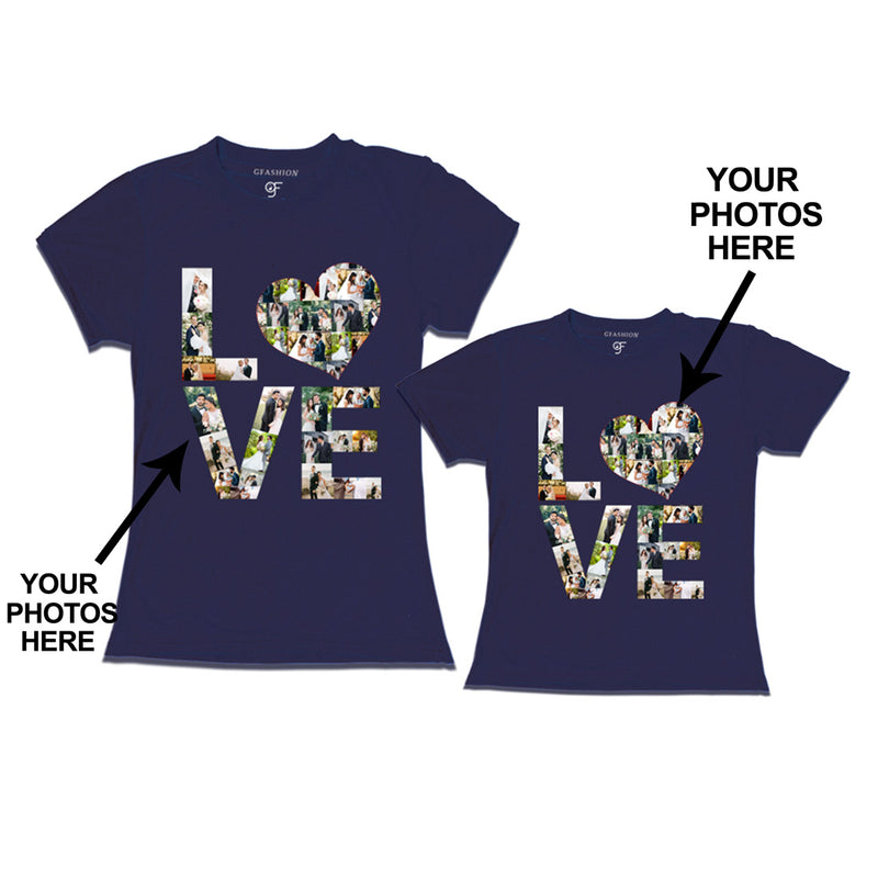 Photo Design with Love Customized Mom and Daughter T-shirts in Navy Color available @ gfashion.jpg