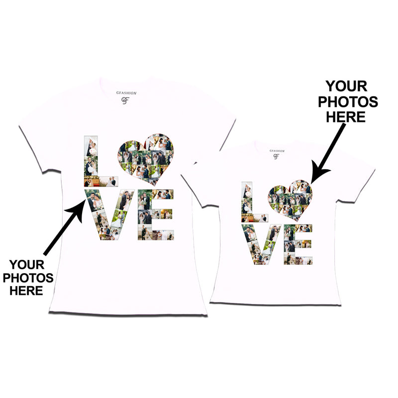 Photo Design with Love Customized Mom and Daughter T-shirts in White Color available @ gfashion.jpg