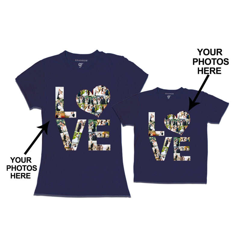 Photo Design with Love Customized Mom and Son T-shirts in Navy Color available @ gfashion.jpg