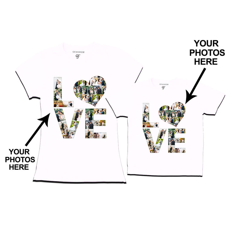 Photo Design with Love Customized Mom and Son T-shirts in White Color available @ gfashion.jpg