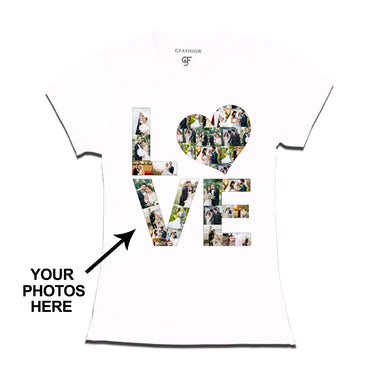 Photo Design with Love Customized T-shirt for women in White Color available @ gfashion.jpg