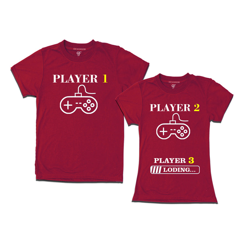 Players Couples T-shirts in Maroon Color available @ gfashion.jpg