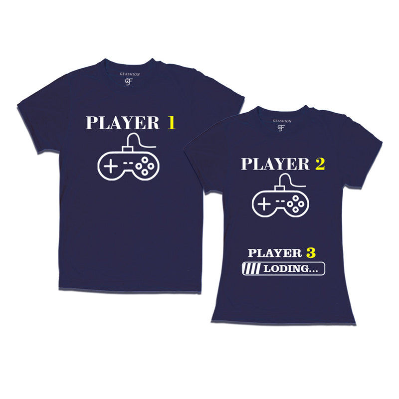 Players Couples T-shirts in Navy Color available @ gfashion.jpg