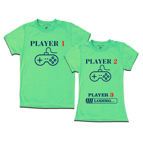 Players Couples T-shirts in Pista Green Color available @ gfashion.jpg
