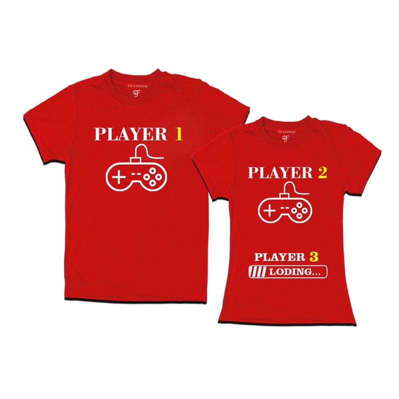 Players Couples T-shirts in Red Color available @ gfashion.jpg