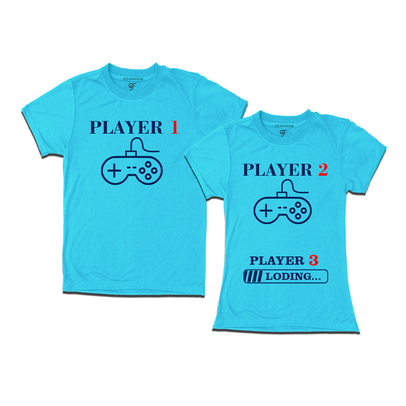 Players Couples T-shirts in Sky Blue Color available @ gfashion.jpg