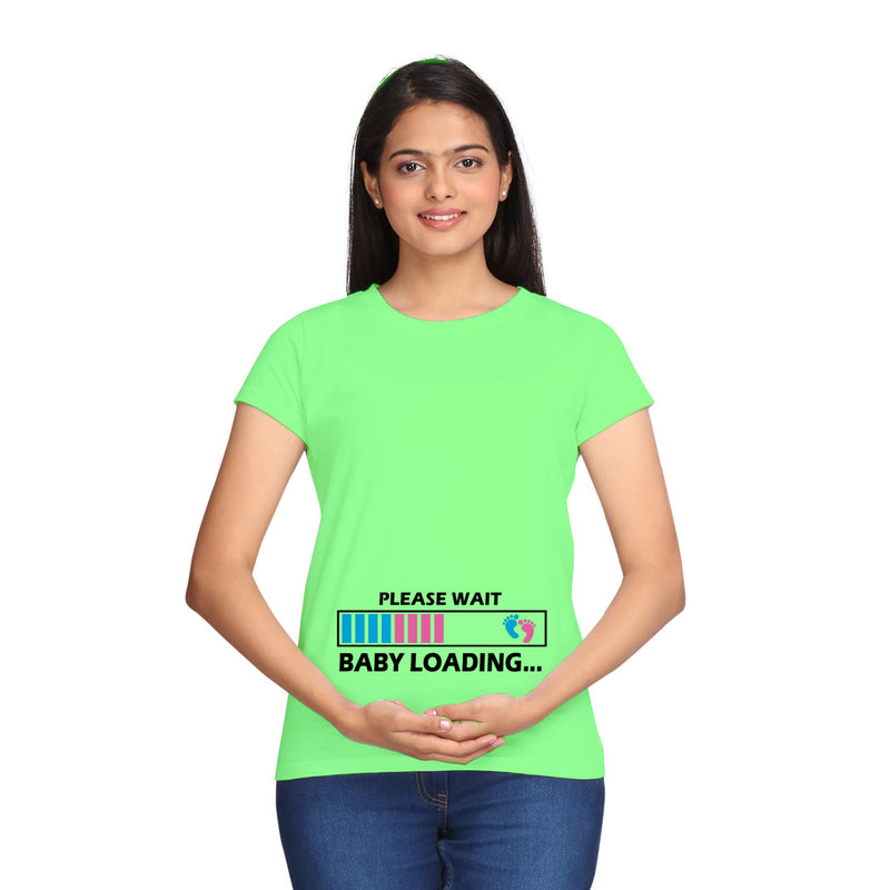 Please Wait Baby Loading Maternity T-shirts in Pista Green Color  available @ gfashion.jpg