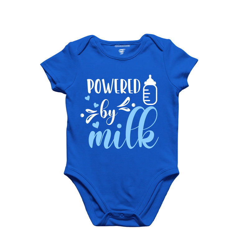 Powered By Milk-Baby Bodysuit or Rompers or Onesie in Blue Color available @ gfashion.jpg