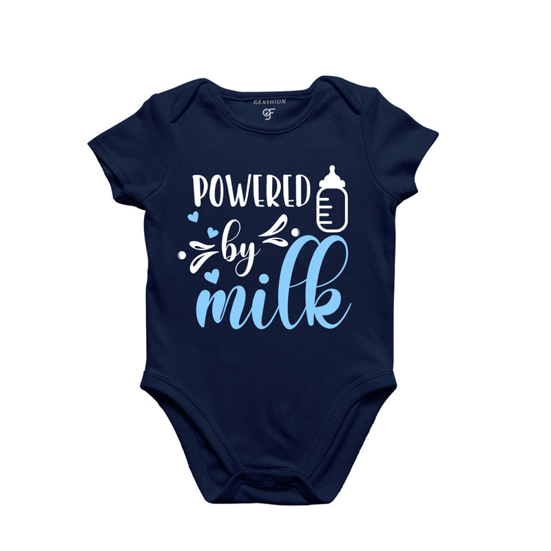 Powered By Milk-Baby Bodysuit or Rompers or Onesie in Navy Color available @ gfashion.jpg