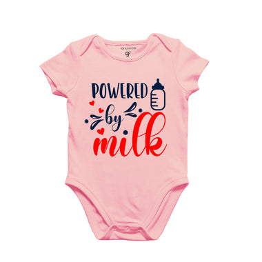 Powered By Milk-Baby Bodysuit or Rompers or Onesie in Pink Color available @ gfashion.jpg