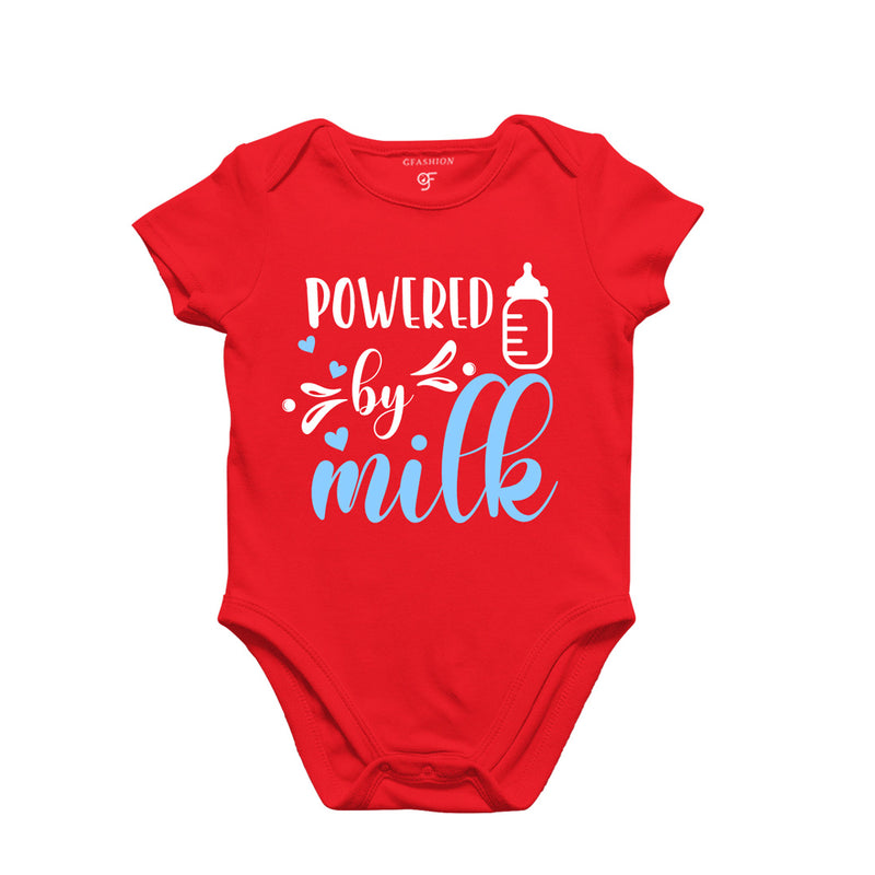 Powered By Milk-Baby Bodysuit or Rompers or Onesie in Red Color available @ gfashion.jpg