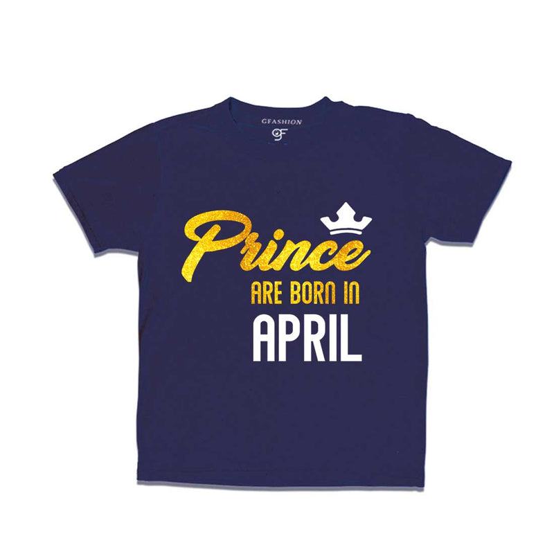 Prince are born in April T-shirts-Navy-gfashion