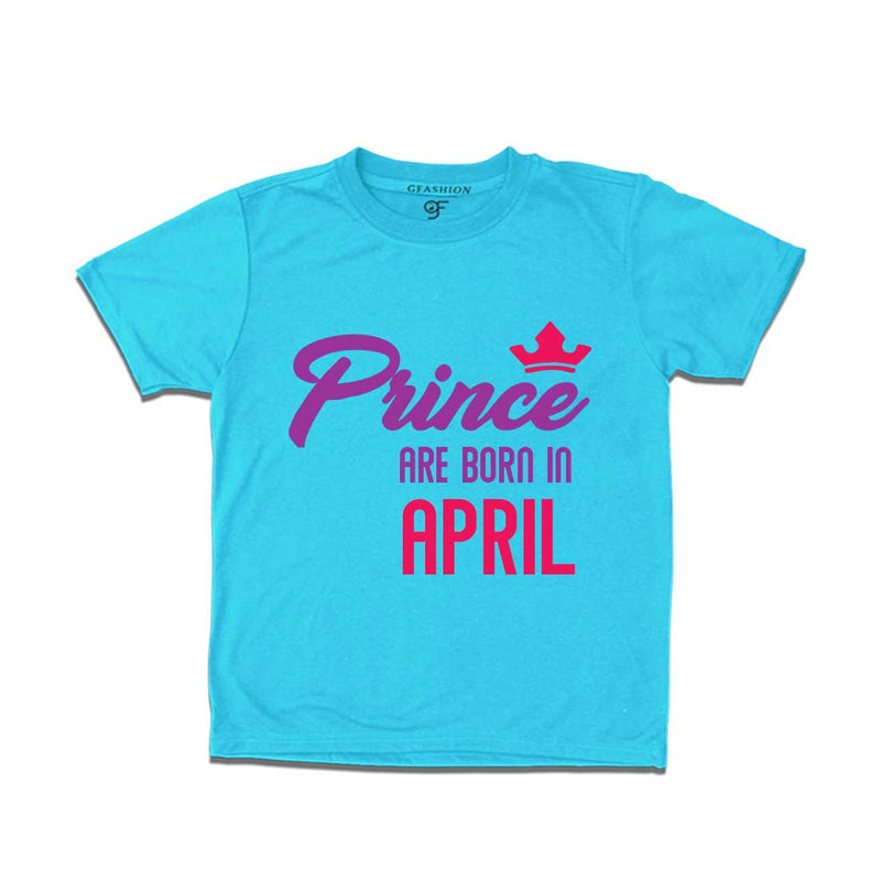 Prince are born in April T-shirts-Sky Blue-gfashion