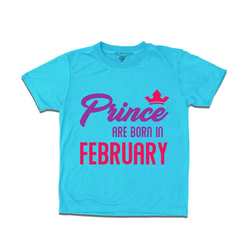 Prince are born in February T-shirts-Sky Blue-gfashion