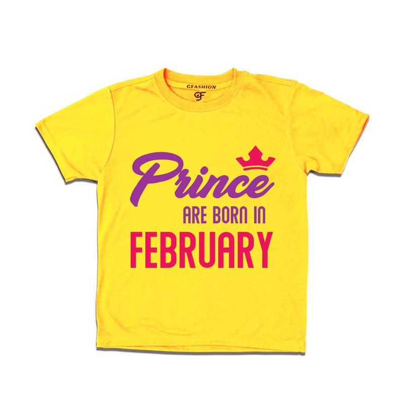 Prince are born in February T-shirts-Yellow-gfashion