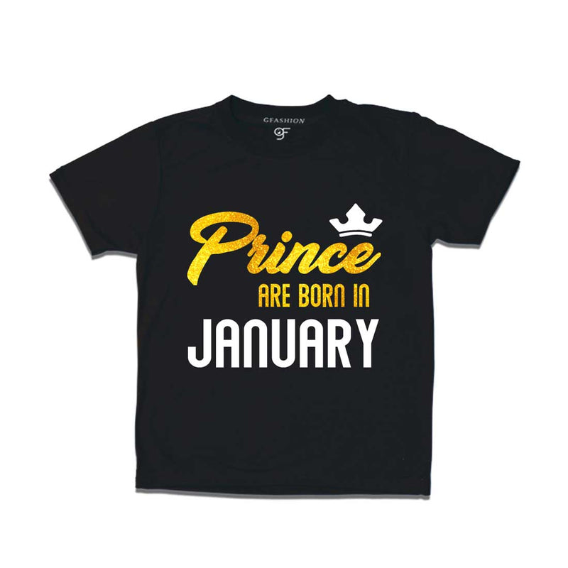 Prince are born in January T-shirts-Black-gfashion