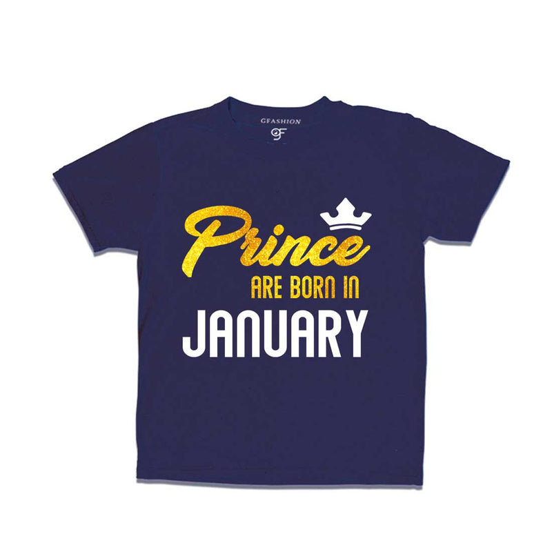 Prince are born in January T-shirts-Navy-gfashion