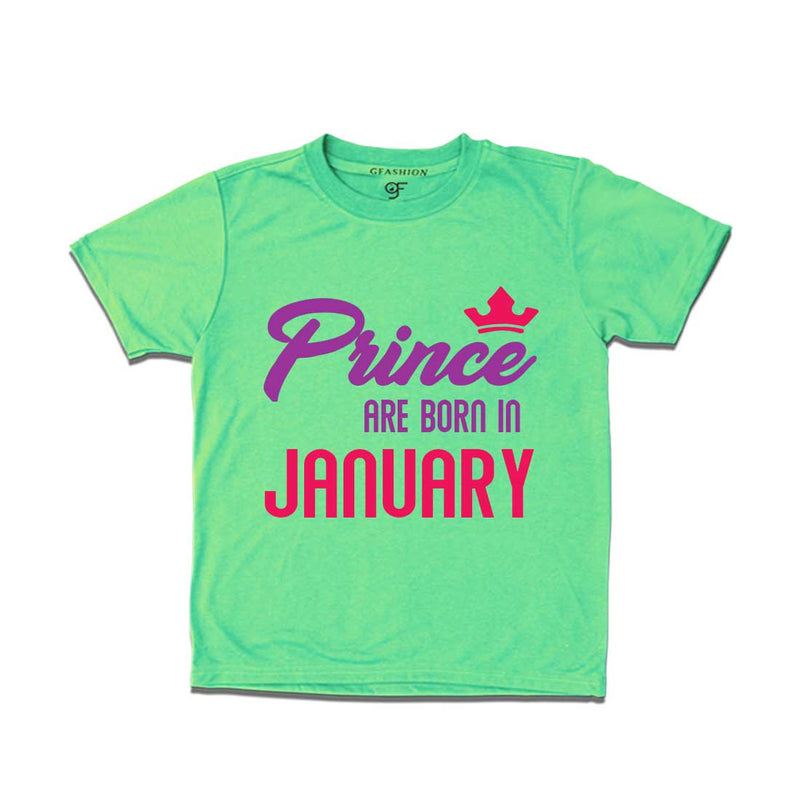 Prince are born in January T-shirts-Pista Green-gfashion