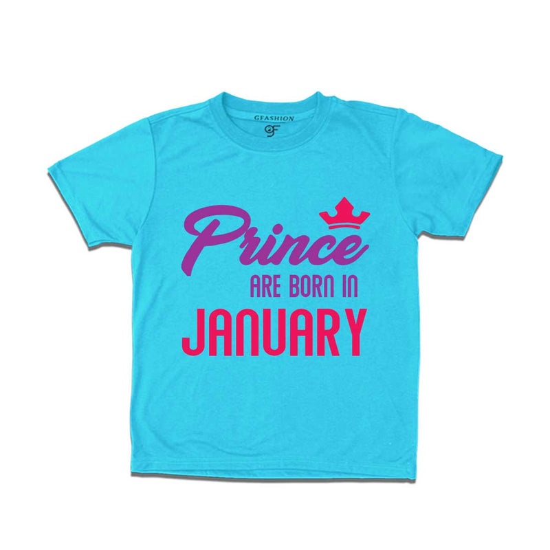 Prince are born in January T-shirts-Sky Blue-gfashion
