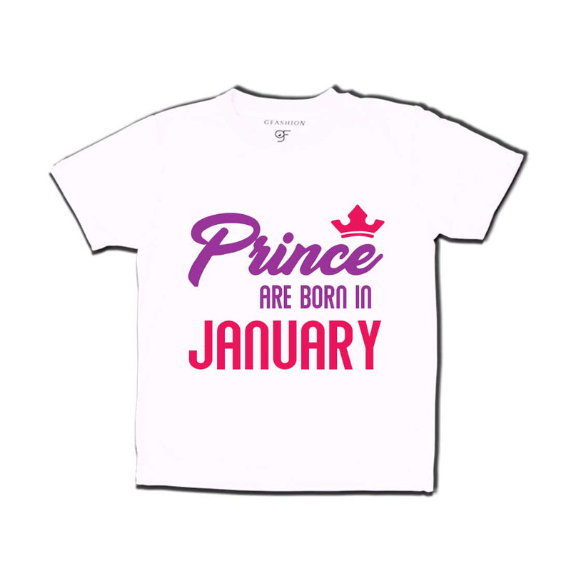 Prince are born in January T-shirts-White-gfashion