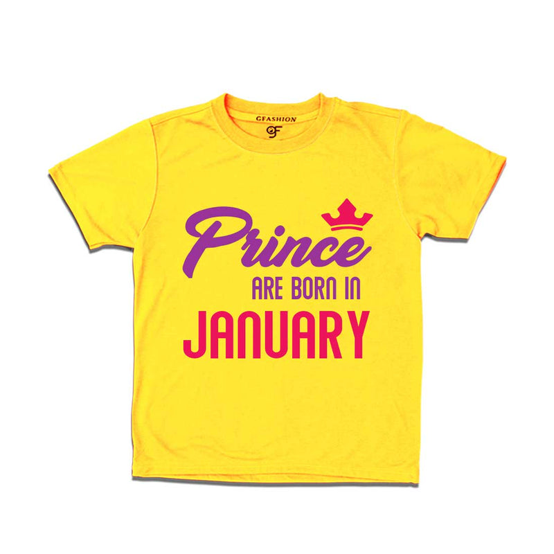 Prince are born in January T-shirts-Yellow-gfashion