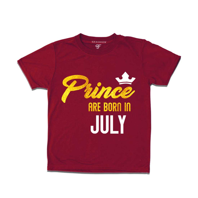 Prince are born in July T-shirts-Maroon-gfashion