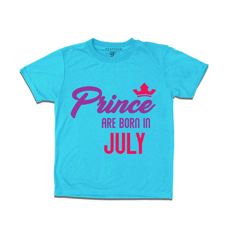 Prince are born in July T-shirts-Sky Blue-gfashion