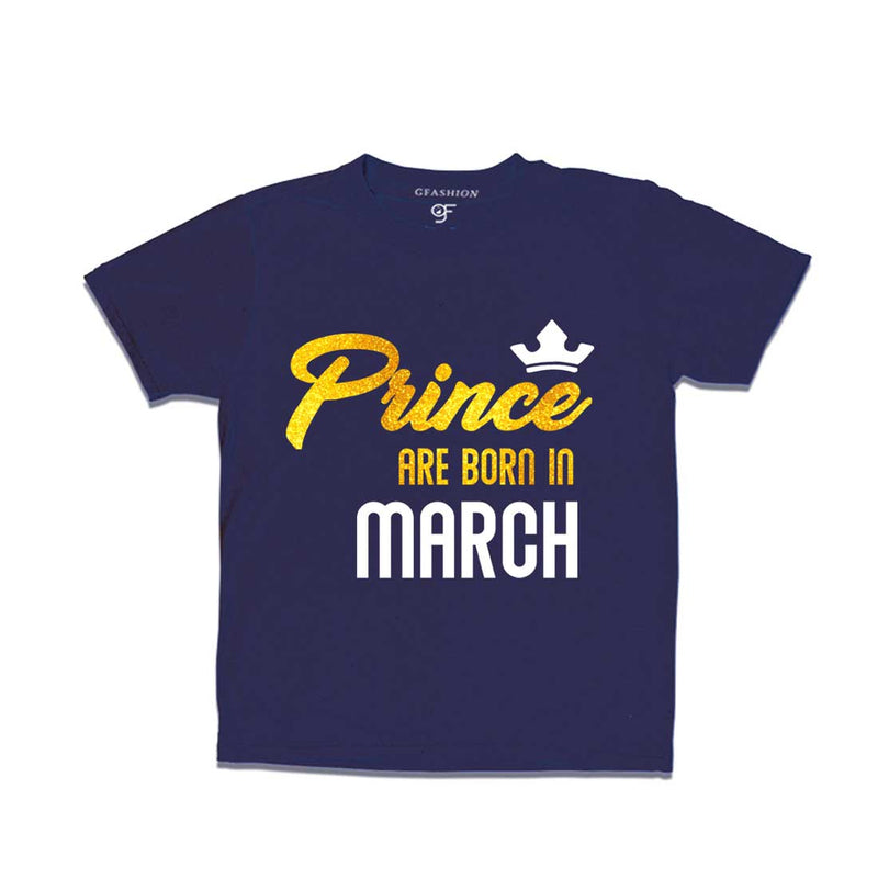 Prince are born in March T-shirts-Navy-gfashion