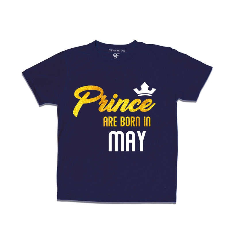 Prince are born in May T-shirts-Navy-gfashion