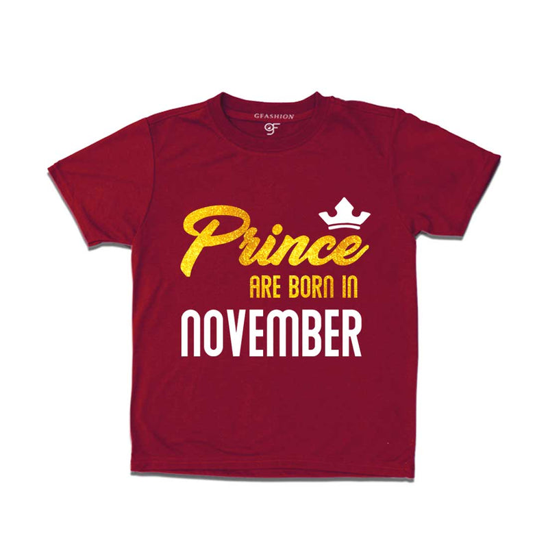 Prince are born in November T-shirts-Maroon-gfashion