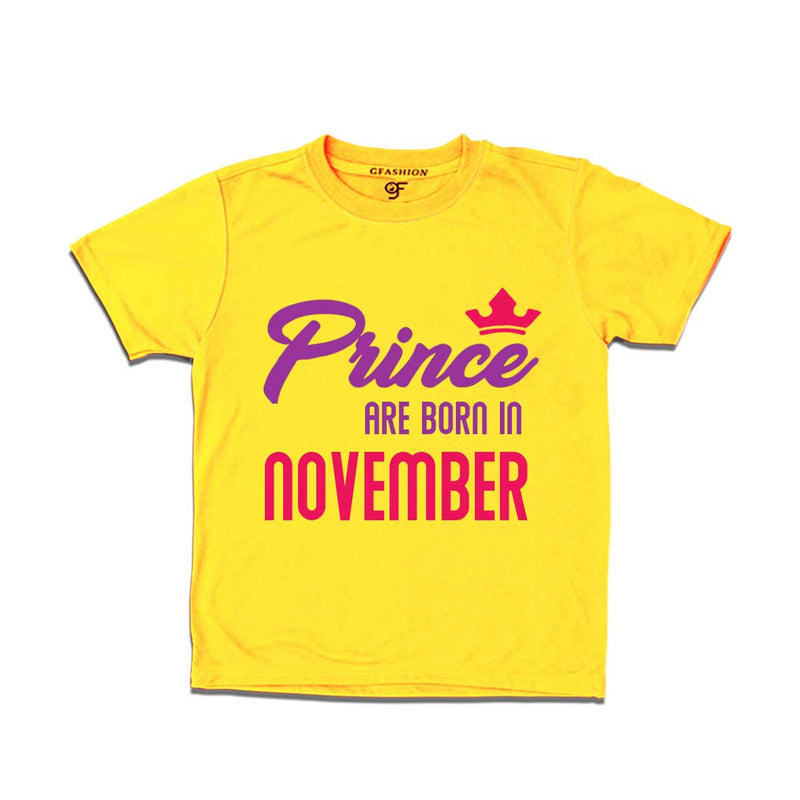 Prince are born in November T-shirts-Yellow-gfashion