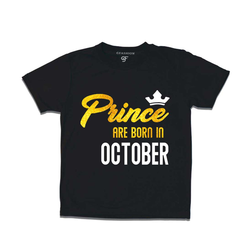 Prince are born in October T-shirts-Black-gfashion