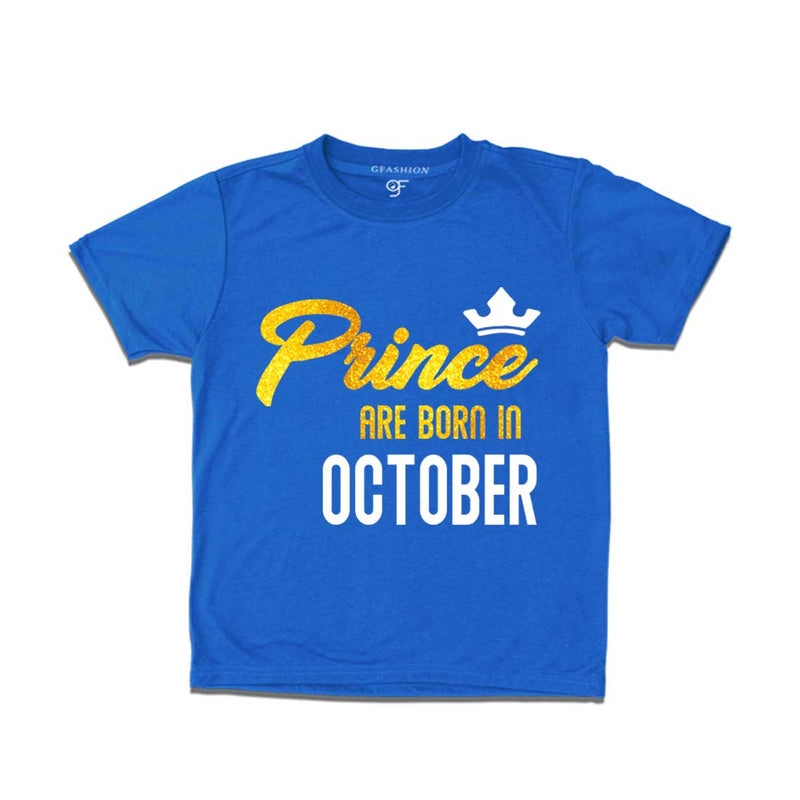 Prince are born in October T-shirts-Blue-gfashion