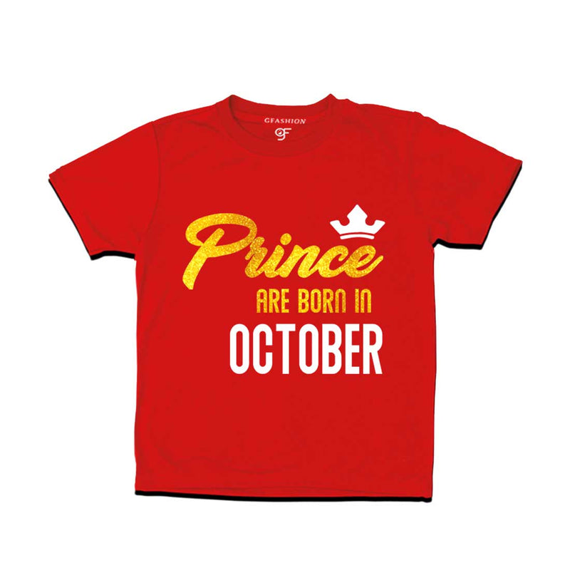 Prince are born in October T-shirts-Red-gfashion