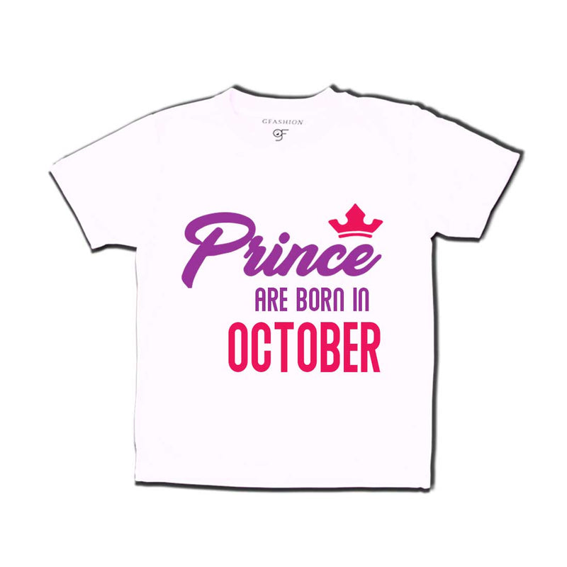 Prince are born in October T-shirts-White-gfashion