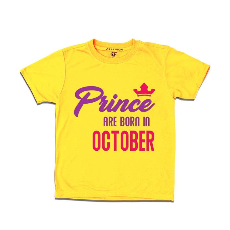 Prince are born in October T-shirts-Yellow-gfashion