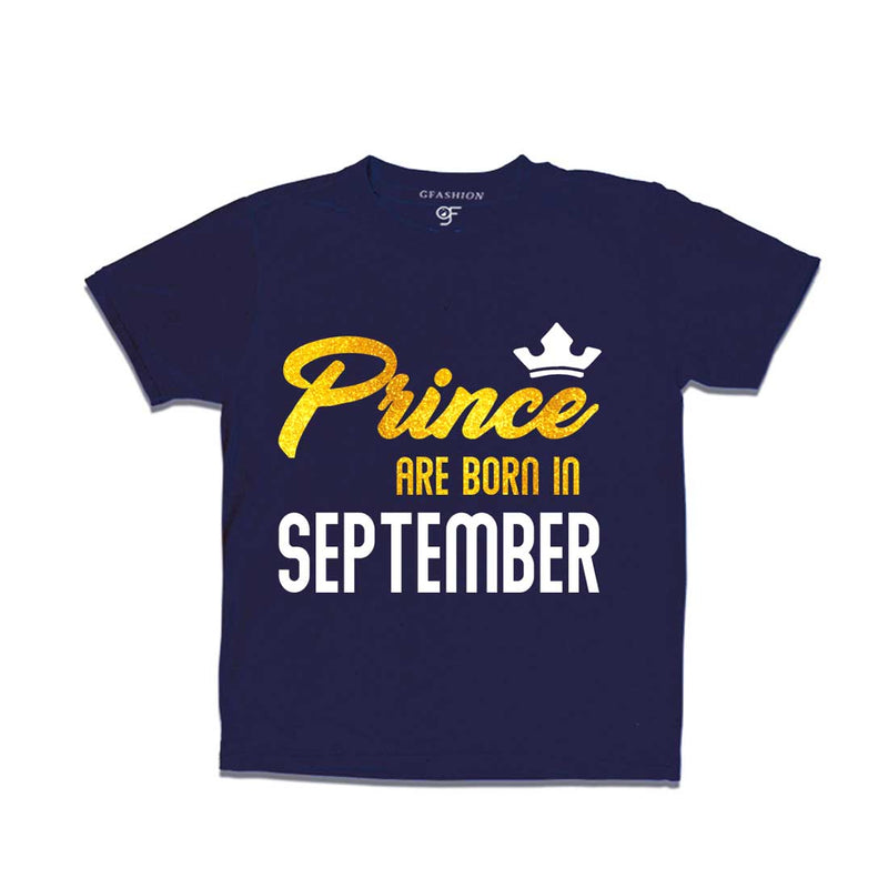 Prince are born in September T-shirts-Navy-gfashion