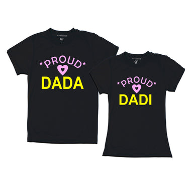 Proud Dada Dadi T-shirts-Black Color-gfashion
