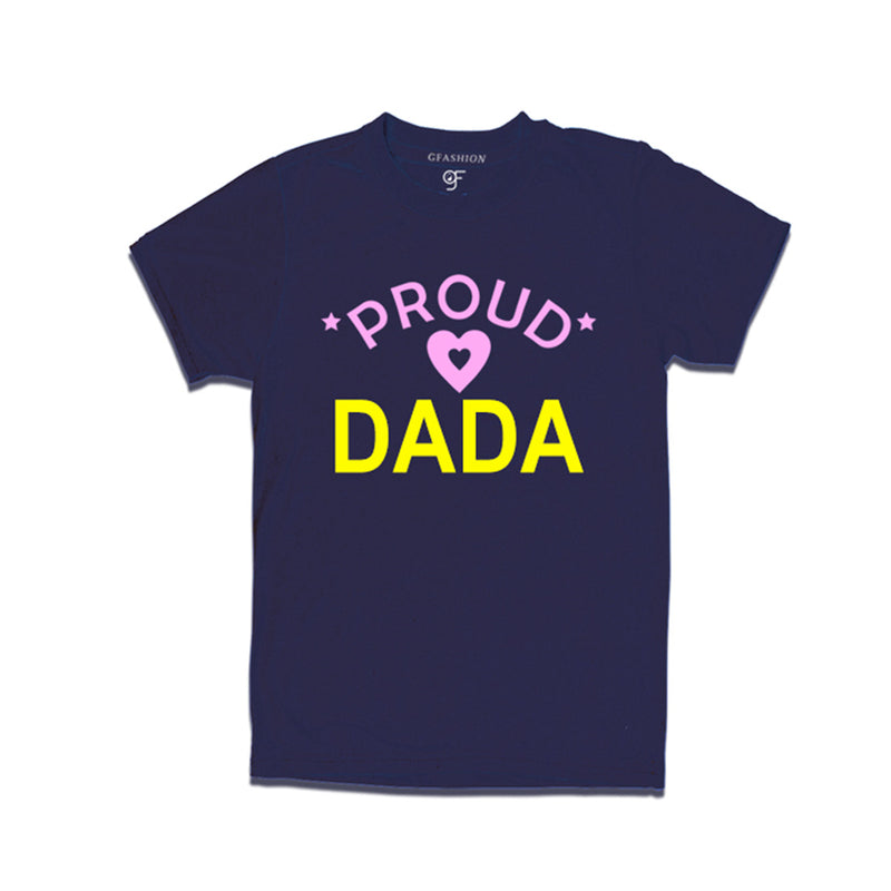 Proud Dada T-shirt-Navy Color-gfashion