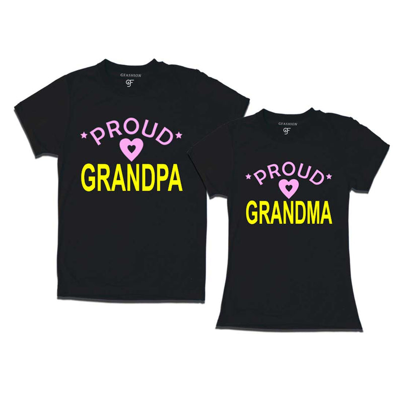 Proud Grandma Grandpa t-shirts Black Color-gfashion