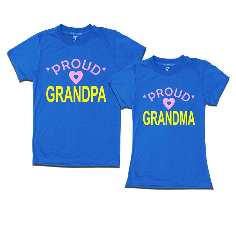 Proud Grandma Grandpa t-shirts Blue Color-gfashion