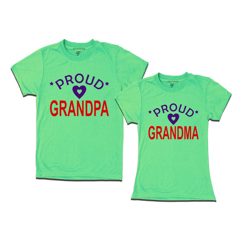 Proud Grandma Grandpa t-shirts Pista Green Color-gfashion