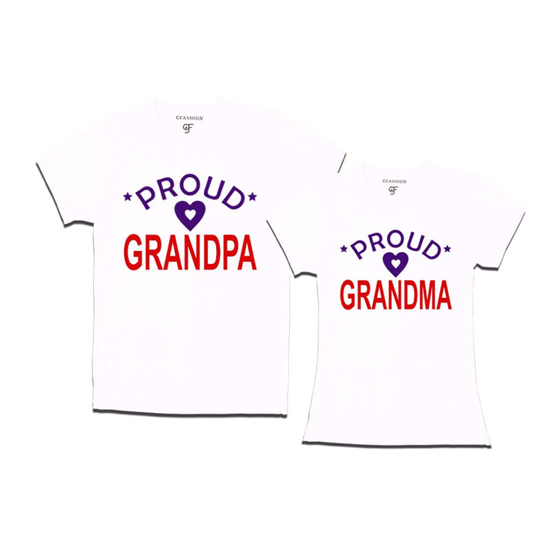 Proud Grandma Grandpa t-shirts White Color-gfashion