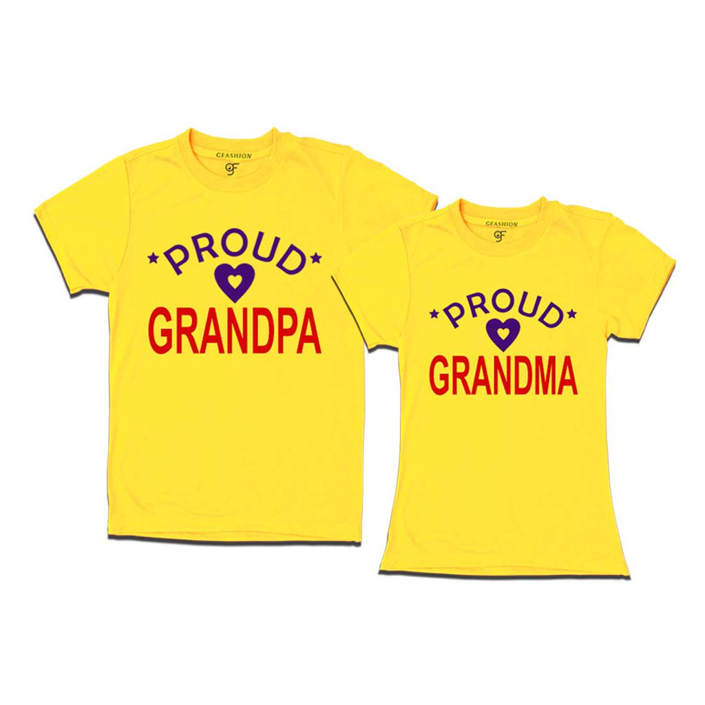 Proud Grandma Grandpa t-shirts Yellow Color-gfashion