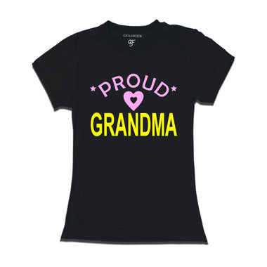 Proud Grandma t-shirt Black  Color-gfashion