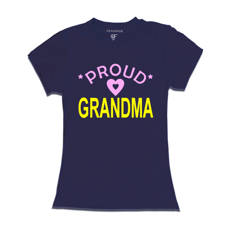 Proud Grandma t-shirt Navy Color-gfashion