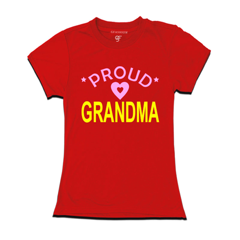 Proud Grandma t-shirt Red Color-gfashion